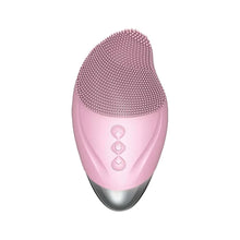 Load image into Gallery viewer, Vibration Electric Facial Cleansing Brush Silicond Face Clean Brush Sonic Washing Facial Cleanser Heated Massager