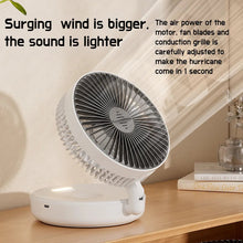 Load image into Gallery viewer, 6 Inch Multifunctional Foldable Glow-in-the-dark Fan Desktop USB Mute Mini Fan 4-in-1 5-speed Adjustment Air Circulation Fan