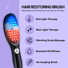 Load image into Gallery viewer, Electric Massage Comb Blue Red Light Vibration Hair Massage Scalp Brush Negative Ion Spray Hair For Growth Massager