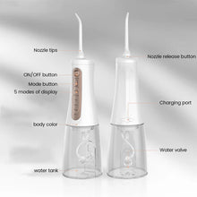 Load image into Gallery viewer, Oral Irrigator USB Rechargeable Water Flosser Portable Dental Water Jet 350ML Water Tank Waterproof 5 Model Teeth Cleaner 6 Jet