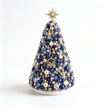Load image into Gallery viewer, DIY Beaded Christmas Tree Craft Kit Crystal Bead Mini Tree with Angel Topper, Handmade Holiday Tabletop Decor for Home Christmas