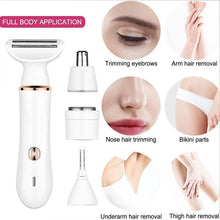 Load image into Gallery viewer, Electric Razor for Women 4-in-1 Lady Electric Shaver for Face Nose Legs and Underarm Bikini Trimmer for Women Wet & Dry Painless