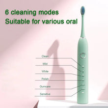 Load image into Gallery viewer, Smart Sonic Electric Toothbrush Teeth Whitening Ultrasonic Vibration Oral Cleaner Tooth Care IPX7 Waterproof Replacement Heads