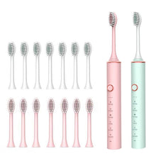 Load image into Gallery viewer, Ultrasonic Sonic Electric Toothbrush for Adults USB Rechargeable Waterproof Electric Teeth Tooth Brushes with 16 Replacement Heads