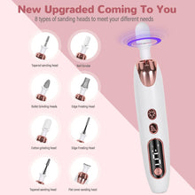 Load image into Gallery viewer, Professional Nail Repair Kit Electric Nail File Set Cordless Electric Nail Drill 5-speed Nail Polish Foot Care Tool (white)