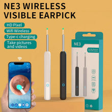 Load image into Gallery viewer, Wi -Fi Visible Wax Elimination Spoon USB 1080P HD Load Otoscope Ear Cleaner Ear Wax Removal Tool Suitable for Android IOS