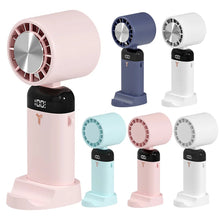 Load image into Gallery viewer, Handheld Portable Fan 3 Speed Foldable Desktop Fan USB Rechargeable 3600mAh LED Digital Display for Home Office Travel Dormitory