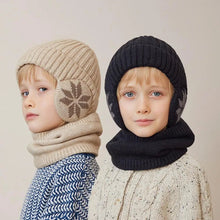 Load image into Gallery viewer, Girls Hat Scarf Set Kids Hat Scarf Set Cozy Winter Children's Hat Scarf Set Printed Thickened Windproof for Warmth Elasticity