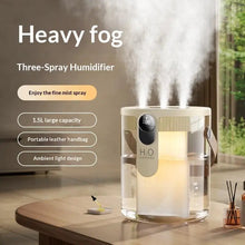 Load image into Gallery viewer, 1.5L Air Humidifier Large Capacity Home Humidifier Silent Mist Maker 1800mAh Battery USB Rechargeable Humidifier with LED Light