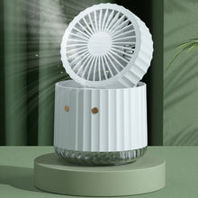 Load image into Gallery viewer, Portable Desktop Water-cooled Fan USB Rechargeable 1200mAh Mute Cooler Fans Office Home 3 Gear Speed Mini Electric Spray Fans