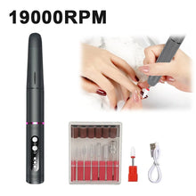 Load image into Gallery viewer, 19000RPM Electric Nail Art Machine USB Cordless Nail Drill for Nail Polish Professional E-file Milling Nail Files Salon Tool