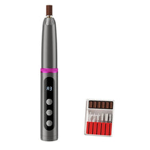 Load image into Gallery viewer, Low Noise Electric Nail Drill with UV Light Multiple Grinding Heads Cordless Nail File 3 Modes Adjustable Pen-Style