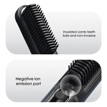 Load image into Gallery viewer, Brush Straightener For Women Negative Ion Hairbrush Straightener Hair Straightening Comb With 4 Temps Fast Heating USB
