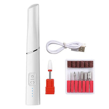Load image into Gallery viewer, Electric Manicure Drill Set Wireless Rechargeable Nail Grinder Low Noise Vibration 4 Speeds ABS Shell DIY Nail Polisher for Home