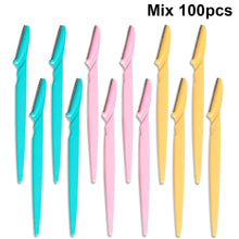 Load image into Gallery viewer, 100Pcs Eyebrow Trimmer Blade Shaping Knife Eye Brow Epilation Face Blades Hair Removal Scraper Shaver Woman Makeup Tools