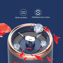 Load image into Gallery viewer, Portable Small Electric Juicer Stainless Steel Blade Cup Juicer Fruit Automatic Smoothie Blender Kitchen Tool