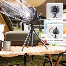 Load image into Gallery viewer, Outdoor Cooling Fan 4000mAh Rechargeable Standing Fans with Adjustable Tripod BBQ Fan 4 Speeds Cooling Fan Camping