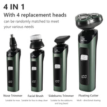 Load image into Gallery viewer, 3D 4 in 1 Electric Shaver For Men Multi-Function Electric Shaver Razor USB Car Rechargeable Whole Body Washable Shavers