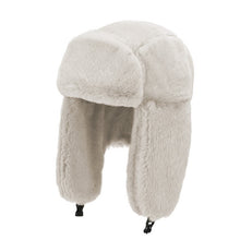 Load image into Gallery viewer, Fashion Women Winter Warm Faux Fur Bomber Hats Black White Solid Color Thicken Earflap Caps Autumn Winter Ear Protect Ski Hat