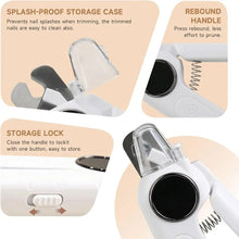 Load image into Gallery viewer, 2-in-1 Dog Cat Nail tool Ultra Quiet with Splash Guard Dog Cat Nail Trimmer LED Light Electric Pet Nail Clipper