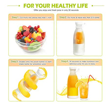 Load image into Gallery viewer, Portable Electric Juicer Cup Handheld 6-blade USB Rechargeable Multifunctional Fruit Blender 380ml Mini Juicer