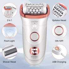 Load image into Gallery viewer, 2-in-1 Electric for Woman Hair Remover Roller Home Use Washable Hair Removal Device with Private Clip And Light