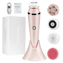 Load image into Gallery viewer, Electric 4 in1 Face Cleansing Brush Sonic Blackhead Exfoliating Face Cleaner Skin Tightening Massager Home Skin Care