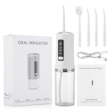 Load image into Gallery viewer, Electric Oral Irrigator Foldable Dental Water Jet Flosser USB 3 Mode Portable Water Jet Floss Tooth Pick Waterproof 230ml 4 Tips