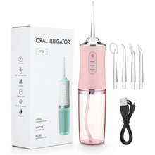 Load image into Gallery viewer, 3 Modes Oral Irrigator Portable Dental Water Jet Flosser USB Rechargeable Tooth Pick Electric Teeth Cleaner Water Jet Floss 220ML Water Tank IPX7 Waterproof 4 Jet Tips for Adults