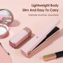 Load image into Gallery viewer, Professional Hair Curling Iron Mini Hair Straightener USB Recharge Wireless Ceramic Styling Tool Curler Flat Dry Straightener