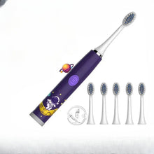 Load image into Gallery viewer, Kids Sonic Electric Toothbrush Colorful Cartoon For Kids Ultrasonic Soft Fur Automatic Waterproof With Replacement Heads