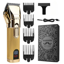 Load image into Gallery viewer, Oil Head Professional Hair Clipper Electric Push Scissor LCD Adjustable Knife Distance Hair Trimmer For Men Haircut Machine