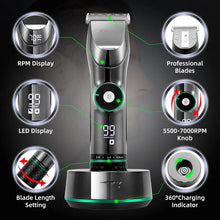 Load image into Gallery viewer, Hair Clipper Mens Beard Face Body Trimmer Professional Cordless Rechargeable Hair Cutter Kit Barber Shop Strong Power Clipper