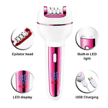 Load image into Gallery viewer, 3 in1 Epilator Women Electric Shaver For Face & Body Rechargeable Lady Trimmer Hair Removal Bikini Underarms Legs
