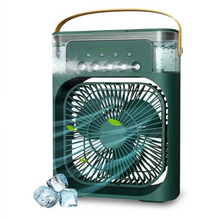 Load image into Gallery viewer, 6 Inch Air Conditioner Cooling Fan With 3 Speeds 5 Sprays 7 Color Lights Portable Fan Air Cooler Humidifier