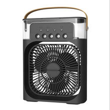 Load image into Gallery viewer, 6 Inch Air Conditioner Cooling Fan With 3 Speeds 5 Sprays 7 Color Lights Portable Fan Air Cooler Humidifier