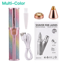 Load image into Gallery viewer, 2 In 1 Electric Eyebrow Trimmer Makeup Painless Eye Brow Epilator Mini Shaver Razors Women Portable Facial Body Hair Remover