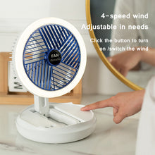 Load image into Gallery viewer, 4 Speed Adjustable USB Charging Foldable Table Fan