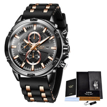 Load image into Gallery viewer, Men's Silicone Strap Sports Quartz Watch With Gift Box