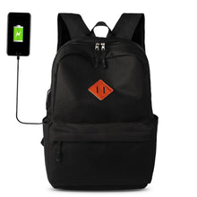 Load image into Gallery viewer, Universal Solid Color Backpack With USB Charging Port