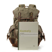 Load image into Gallery viewer, Canvas Stitching Leather Mountaineering Bag Backpack