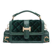Load image into Gallery viewer, Velvet Wide Shoulder Strap Crossbody Small Square Bag