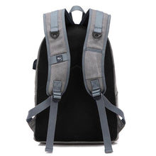 Load image into Gallery viewer, Unisex Canvas Backpack With USB Charging Port