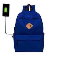 Load image into Gallery viewer, Universal Solid Color Backpack With USB Charging Port