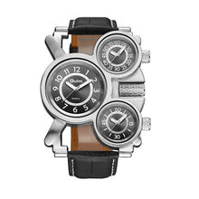 Load image into Gallery viewer, Dual Movement Men's Watch With Leather Strap