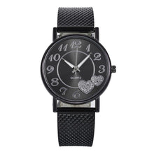 Load image into Gallery viewer, Heart-shaped Gold Alloy Mesh Belt Watch Ladies