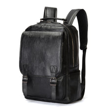 Load image into Gallery viewer, Black PU Leather Large-capacity Backpack