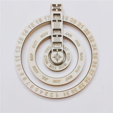 Load image into Gallery viewer, Wooden Wall Calendar Modern Simple Circular Rotating Design