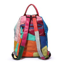Load image into Gallery viewer, Cowhide Stitching Fashion Leather Backpack For Women