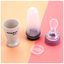 Load image into Gallery viewer, Baby Feeding Bottle Toddler Silicone Squeeze Feeding Spoon